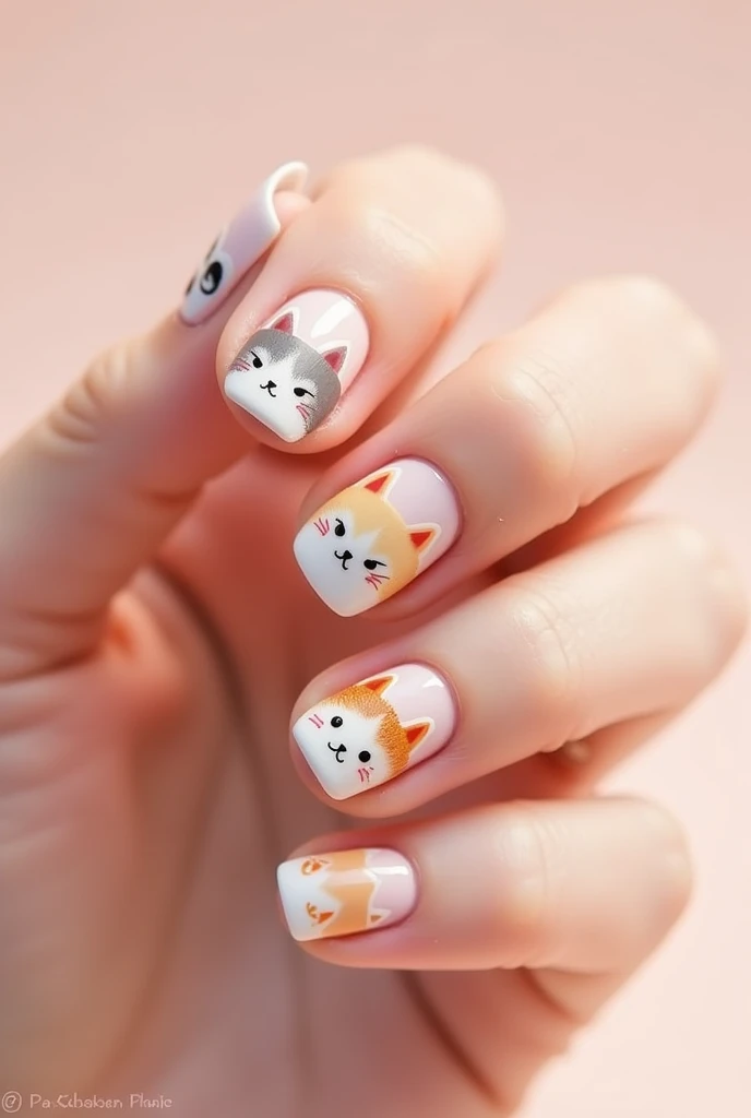 Make me nails inspired by cute cat