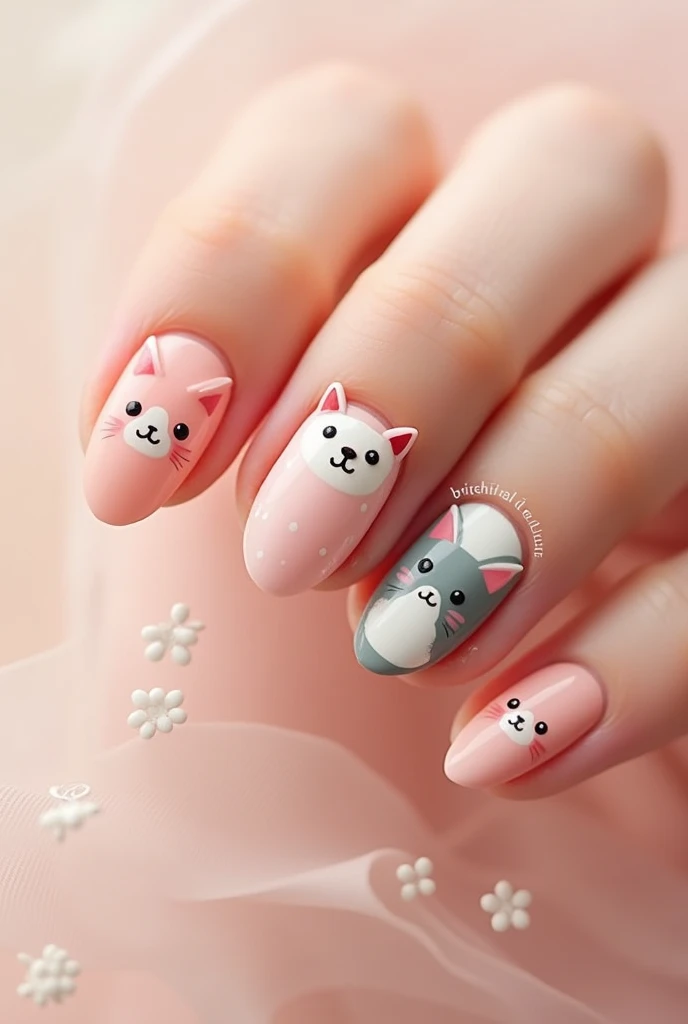 Make me nails inspired by cute cat