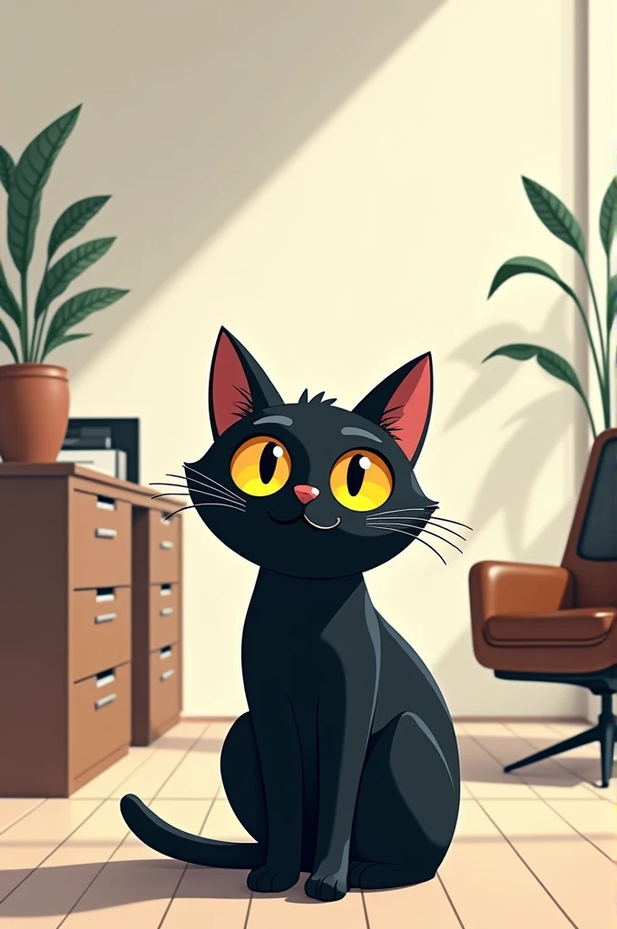 Illustration for an advertising agency that includes a black cat and the caption "Eureka - Marketing Agency"