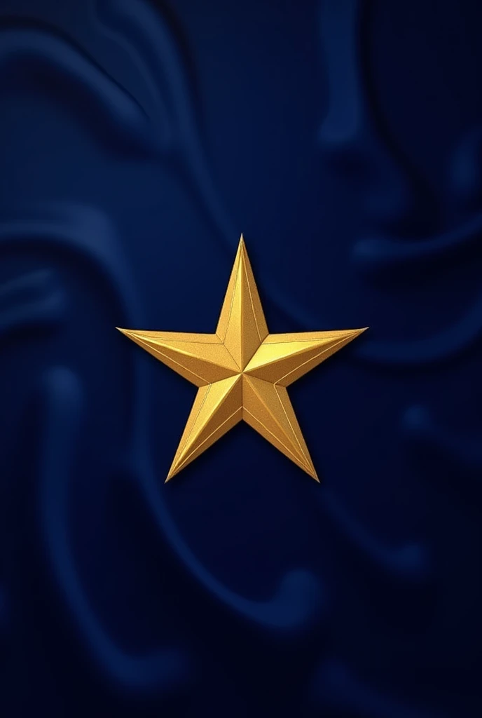 The flag of Morocco but the star is gold and the background is navy blue