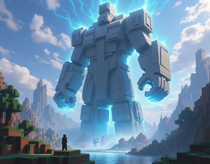 We need a minecraft image that is of the biggest god in the minecraft game highlighted minecraft image