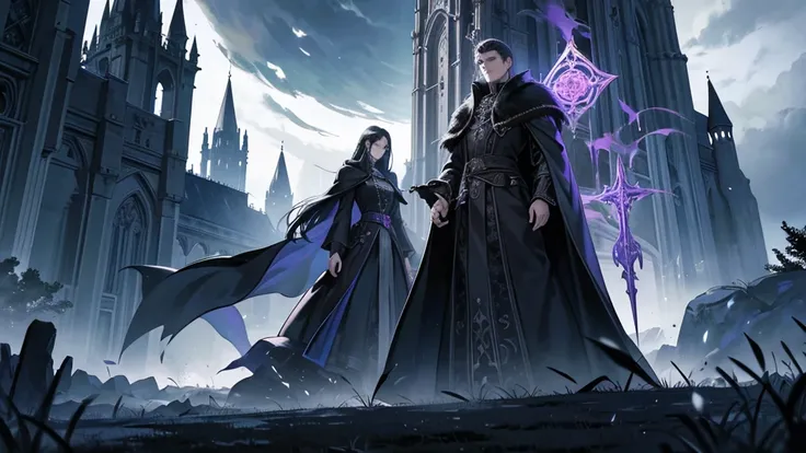 Create an image of the Warlock Kingdom, a realm of dark elegance and mystical power. The kingdom is ruled by a dynasty of warlocks who are masters of arcane magic, manipulation, and the dark arts. The kingdoms architecture should reflect a gothic and encha...