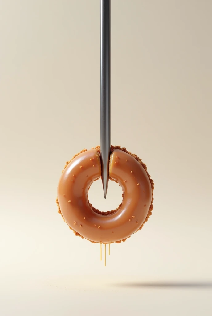 A metal rod penetrating a donut