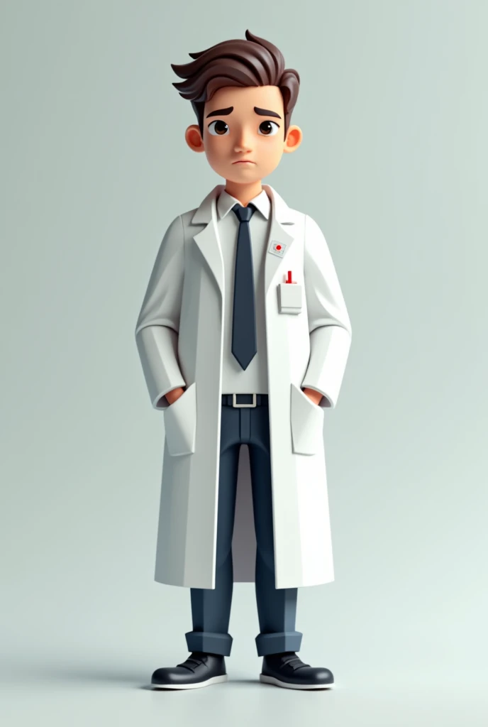 Create a male lab technician in pixel and 2D from the front and make it without details in the background in papercreaft 