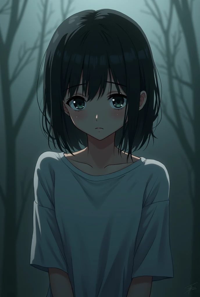 Depressed anime girl