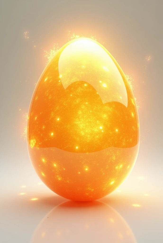 Solar Egg: An egg that glows with the warmth and energy of the sun, featuring a bright, golden surface with sunspots or solar flares. It could have a soft, radiant aura, as if it’s emitting light and heat with white background 