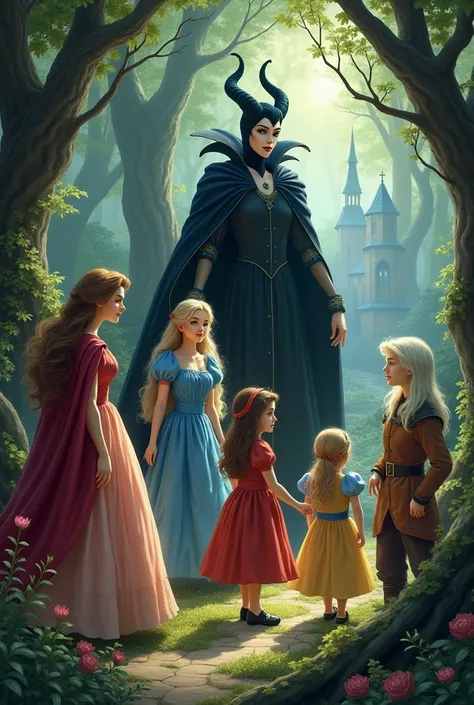 Sleeping Beauty,  little red riding hood, snow white, seven Dwarfs,  Maleficent, FAIRY TINKERNEL, alice, Maleficent. 