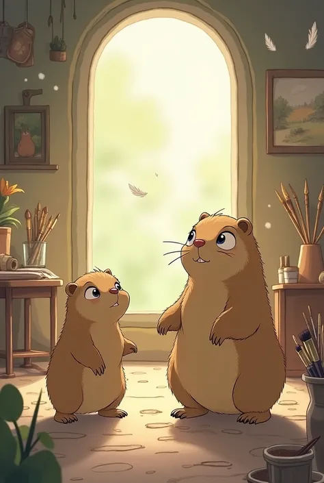 marmots in studio ghibli style
