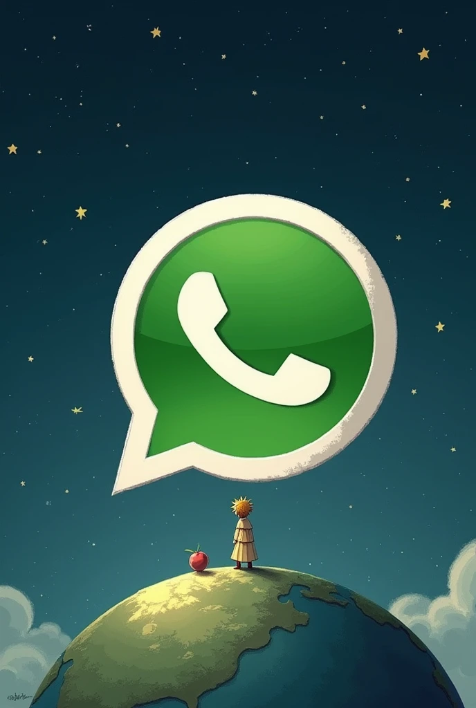 WhatsApp logo on the theme of the little prince 