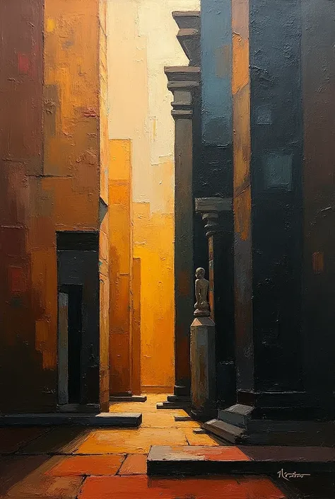 Une peinture abstraite style année 1990 inspiré du titre Égypte noire