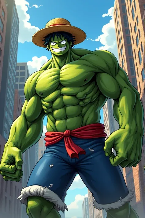 Luffy déguisé en hulk