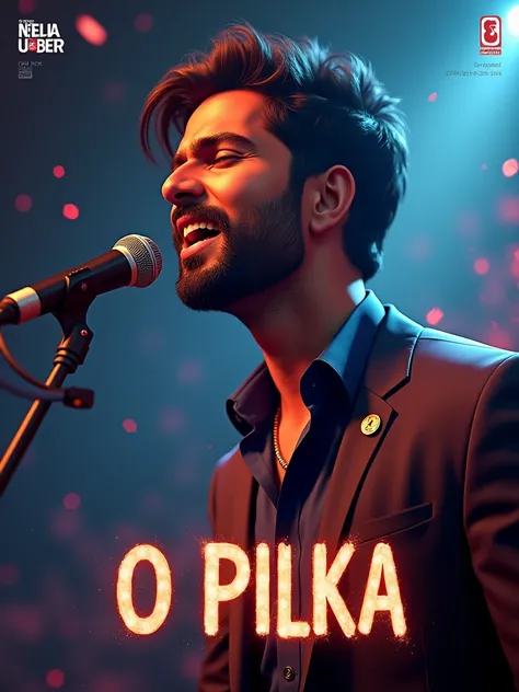 arijit singh singing in the image word "o pilka" 3d