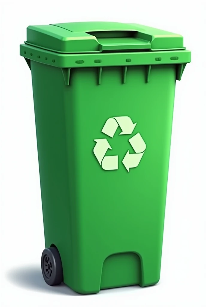 drawing of a green recycling bin with png background

