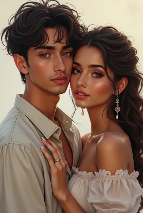 Handsome white skin boy his name haseeb and the beautiful girl shes name rifka and shes dusky skin 