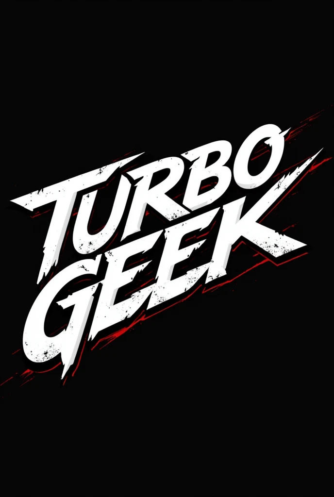 create a logo for a store whose main market is selling pins, scale cars, geek stickers and elements, The name of the store is TurboGeek, The image must be inspired by Initial D, that black and white colors predominate