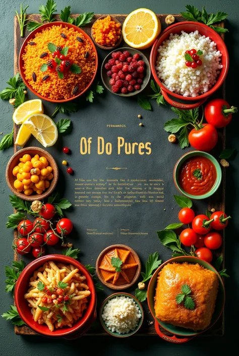 I would like to create a work cover with the following title and theme: Typical Foods of Pernambuco