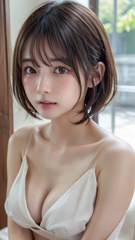 (8k, Photorealistic, RAW Photos, Best image quality: 1.4), Japanese schoolgirl、Short Bob、Super detailed face、Eye on the details、double eyelid、Sharp focus:1.2、Beautiful woman:1.4、Light brown hair、Highest quality、masterpiece、Ultra-high resolution、(Photoreali...