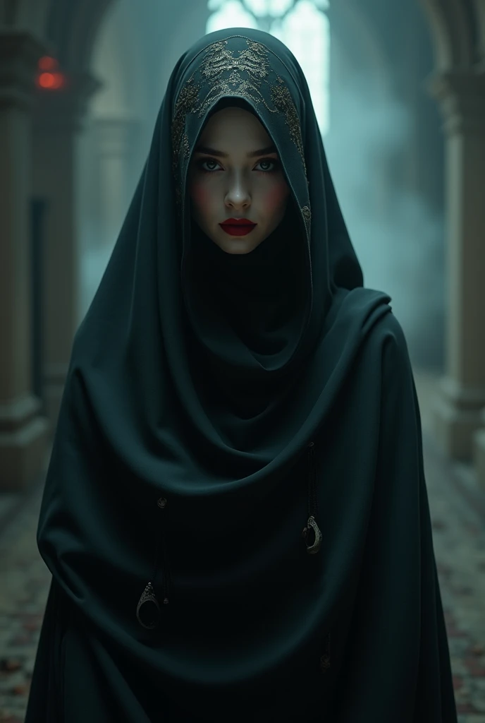 A female vampire with full hijab look 

