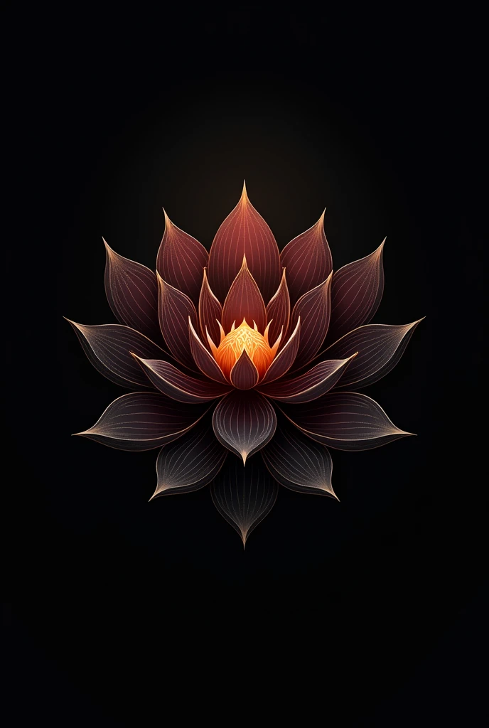 Create a logo to use on social media and tag my business "Black Lotus" Use dark colors, negro, red, yellow and gold