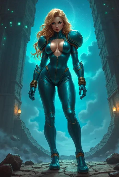 (((Samus Aran))),Kizi,1Kizi,Metroide,Star Warrior Woman,samus aran sexy,

(breasts big:1.5),busty,Chest close-up,((((hypdertailed, headband,hair blonde,high hypdertailed,)))),(((cerulean_eyeballs:1.3,cerulean pupils))),intrikate eyeballs,beautiful detailed...