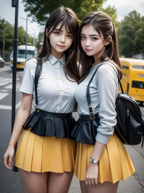 ultra realism high detail and clarity,2 cute and beautiful schoolgirls are going to catch the last bus,lovers,citrus style,small breasts,подними юбку,раздвинь ноги