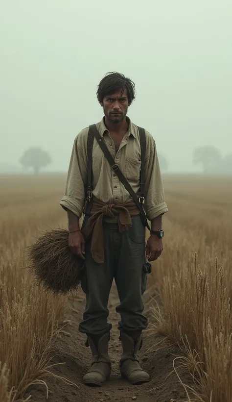 Young farmer doomed to walk these fields, planting crops that will never grow, harvesting what isn’t there