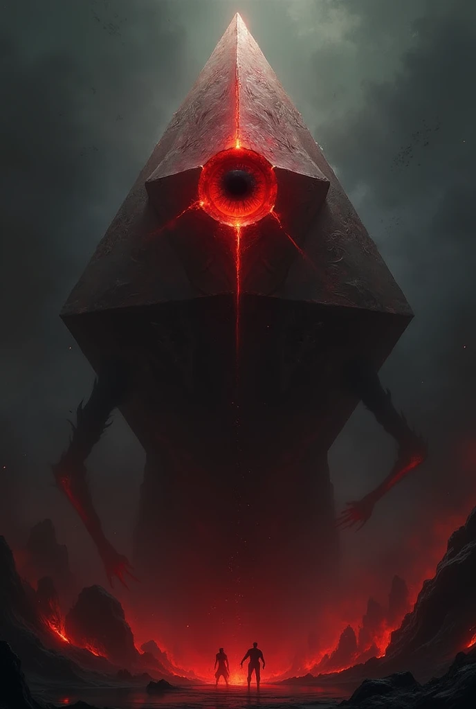 Triangle with fury and a red eye