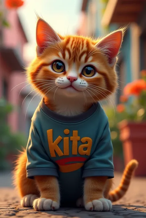 cat with shirt on and the words kita in it