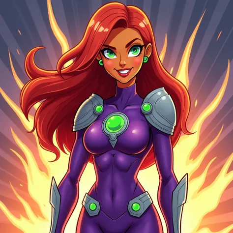 Cool cartoon design of Starfire in Teen Titans