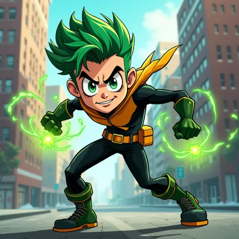 Cool cartoon design of Twenty Boy in Teen Titans with green color and the power to transform into animals without the presence of animals