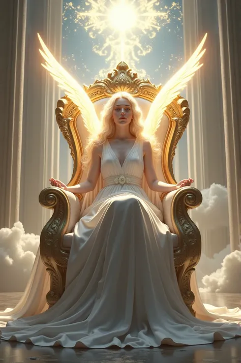 Angel sitting on throne 