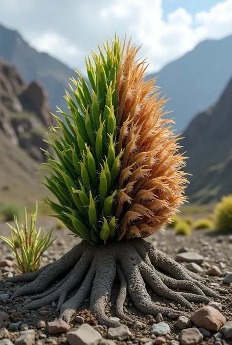  a frailejon with half alive and the other dead and that science is recovering that dead part