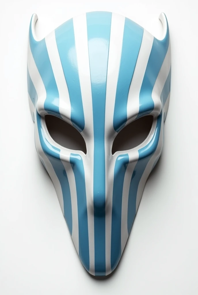 Narrow skull mask with seven blue stripes spread across the top, center and bottom right of your mask