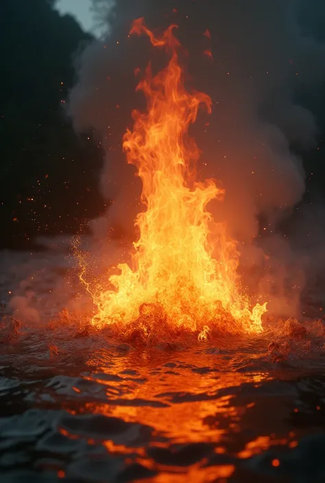 Create a burning water image 