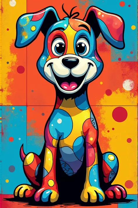 Pop art of a dog, Britto mode
