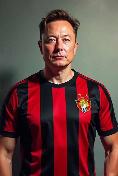 Elon musk wearing the flamengo shirt 