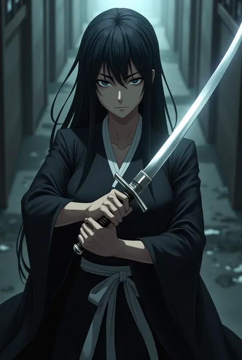 unohana bleach holding her sword serious mode