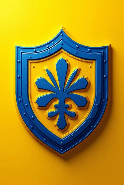 A soccer shield called CF Guapalupeños with a circular shape in blue and yellow details