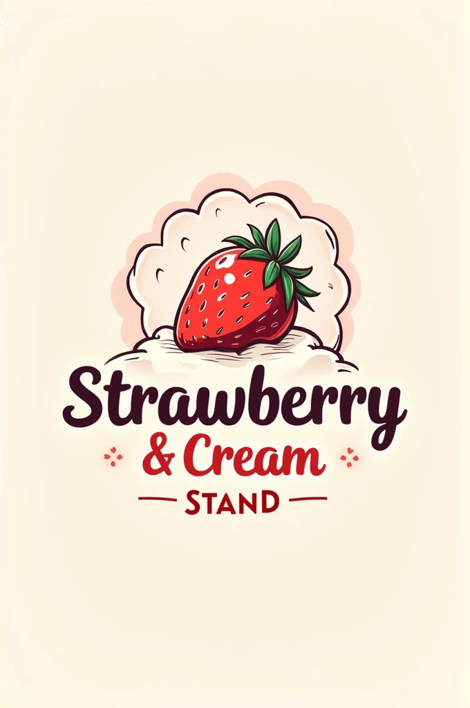 Design a logo for a strawberry and cream stand