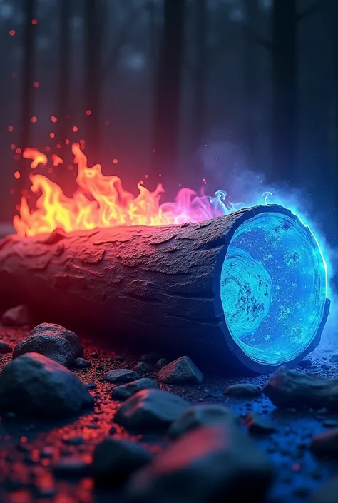 Create a log named SPEED FIRE with red and blue colours