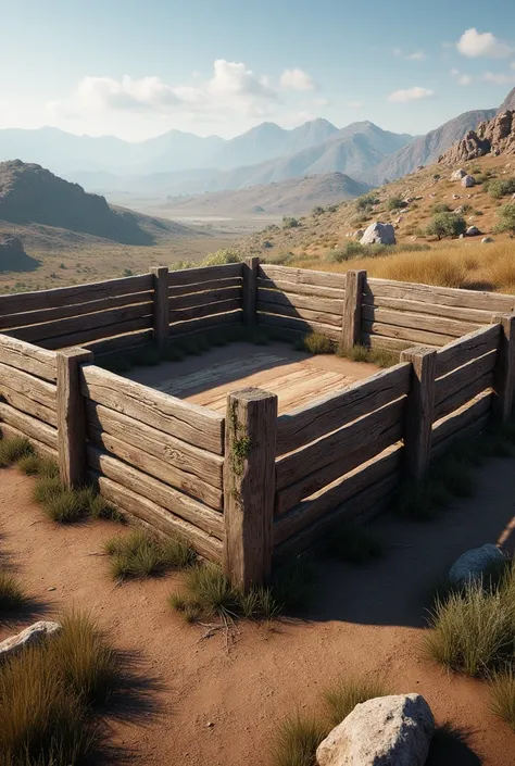 a realistic wooden corral
