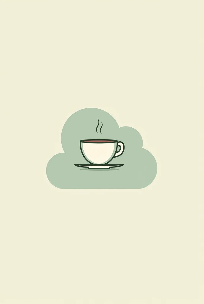 Create 4 logo options for a coffee shop that has a cloud or a cup of coffee as an element that is minimalist and the elements merge and is green or pink. 
 