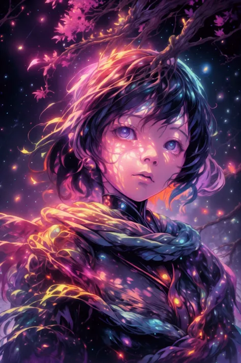 spirits among branches and fireflies by Kuvshinov, samdoesart, dreamlikeart, (((surrealism))), (Style-Glass)