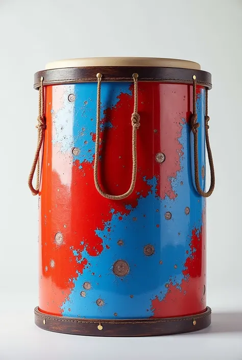 Drum with red, blue and white colors 