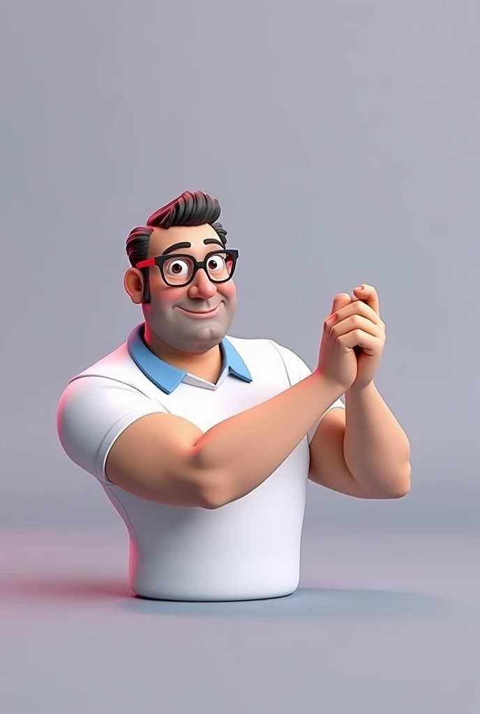 Cartoon character of a man in black glasses and blue shirt, an animated character, stylized character, animation style rendering, 3d stylized, Arnold Maya rendering, Stylized 3D rendering, toon render screenshot, 3d character, 3d character, Stylized 3D ren...