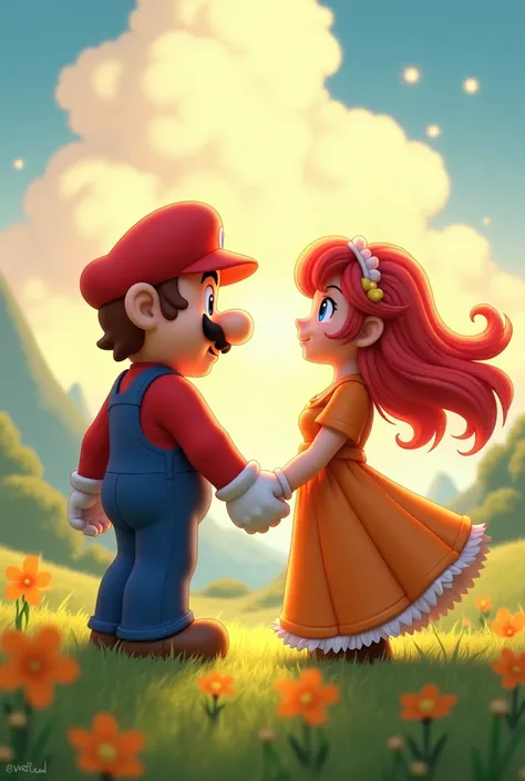 
Mario holding Pyra&#39;s hand