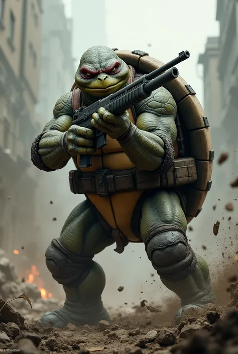 Make a turtle in a war by shooting a rifle Search this on Google Make a turtle in a war by shooting a rifle 