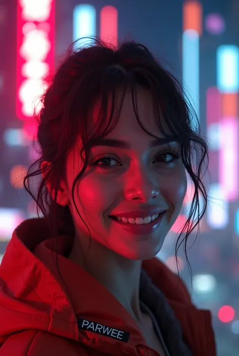 Ana de armas in cute smile in blade runner 2049 city 