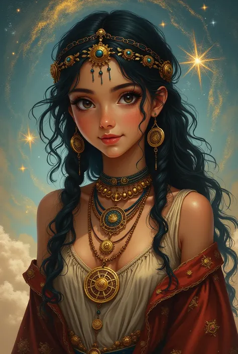 Gypsy teenager with medals of the sun and stars