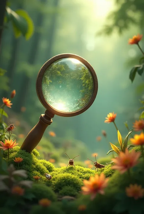 Create an animated magnifying glass by viewing nature
